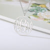 Personalized Name Necklace Women Girls Stainless Steel Hollow Monogram Initials Necklaces Pendants Boho Custom Jewelry Gifts