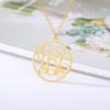Personalized Name Necklace Women Girls Stainless Steel Hollow Monogram Initials Necklaces Pendants Boho Custom Jewelry Gifts