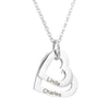 Personalized Necklace Custom Family Names Stainless Steel Heart  Engraved Pendants Necklace for Women Mother Lover Jewelry