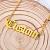 Personalized Old English Font Name Necklace Women Men Gothic Collar Mujer Customized Nameplate Gold Color Necklaces Pendents BFF