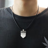 Personalized shield pendant necklace for men Dad gift choice love dad leather necklace customized stainless steel jewelry
