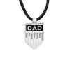 Personalized shield pendant necklace for men Dad gift choice love dad leather necklace customized stainless steel jewelry