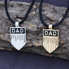 Personalized shield pendant necklace for men Dad gift choice love dad leather necklace customized stainless steel jewelry