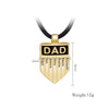 Personalized shield pendant necklace for men Dad gift choice love dad leather necklace customized stainless steel jewelry