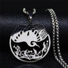 Phoenix Pendant Necklace for Women Silver Color Animal Bird Stainless Steel Statement Necklace Jewelry bijoux femme N3078S02