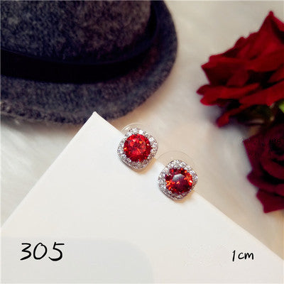 Pigeon Blood Ruby Big Drop Earrings For Women Hyperbole Crystal Diamant S925 sterling-silver-jewelry Vintage Aretes Fine Jewelry