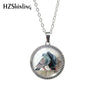 Pigeon Peace Antique Round Necklace Cartoon Anime  Glass Cabochon Pendants Jewelry