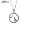 Pigeon Peace Antique Round Necklace Cartoon Anime  Glass Cabochon Pendants Jewelry