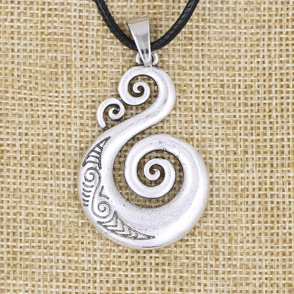 Pikorua Necklace Pendant Maori Twist Mask Manaia Koru Zealand Australia Aboriginal Gift for Men Women Travel Souvenir