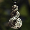 Pikorua Necklace Pendant Maori Twist Mask Manaia Koru Zealand Australia Aboriginal Gift for Men Women Travel Souvenir