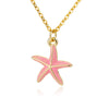 Pink Blue Starfish Pendant Necklace For Women Stainless Steel Gold Color Necklaces Retro Boho Aesthetic Jewelry collares mujer