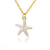 Pink Blue Starfish Pendant Necklace For Women Stainless Steel Gold Color Necklaces Retro Boho Aesthetic Jewelry collares mujer
