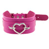 Pink Choker Heart Collar Necklace For Women Studded Goth Chockers Girls Party Club Gothic Jewelry Accessories 2021
