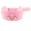 Pink Choker Heart Collar Necklace For Women Studded Goth Chockers Girls Party Club Gothic Jewelry Accessories 2021