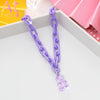 Pink Plastic Resin Chain Colorful Cartoon Gummy Mini Bear Resin Necklace Candy Color Pendant For Women Girl Jewelry Gift