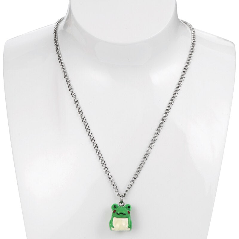 Pink Plastic Resin Chain Colorful Cartoon Gummy Mini Bear Resin Necklace Candy Color Pendant For Women Girl Jewelry Gift