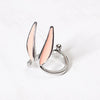 Pink Rabbit Ears Silver Colour Women Ring Open Adjustable Engagement Jewelry  Items GaaBou Jewellery