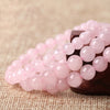 Pink Rose Powder Crystal Quartz Natural Stone Streche Lucky Bracelet Elastic Cord Pulserase Jewelry Lovers Woman Gift