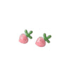 Pink/Yellow Enamel Carrots 925 Sterling Silver Stud Earrings