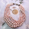 Pink acrylic pearl necklace five layers birthday party wedding jewelry drop-shipping