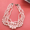 Pink acrylic pearl necklace five layers birthday party wedding jewelry drop-shipping