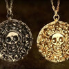 Pirate Skull Round Pendant Necklace Men's Necklace Metal Sweater Chain Accessories Party Jewelry