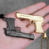 Pistol Desert Eagle Gun Mens Long Gold Necklaces Pendants Chain Hip Hop for Boy Male Stainless Steel Jewelry Gift
