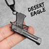 Pistol Desert Eagle Gun Mens Long Gold Necklaces Pendants Chain Hip Hop for Boy Male Stainless Steel Jewelry Gift