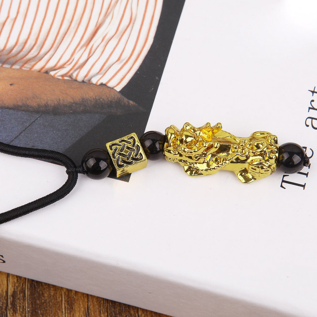 Pixiu Pendant Lucky Necklaces For Women Men Stone Beaded Chain Vintage Mascot Chinese Fengshui Necklace Jewelry Gifts