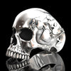 Plant Flower Heart Pattern Skull Ring Men's Ring Exaggerated Horror Skeleton Ring Accessories Party Jewelry Size 6-13