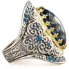 Plant Flower Print Pattern Bohemian Crystal Inlaid Ring Women's Ring Bridal Wedding Engagement Crystal Ring Accessories Jewelry
