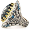 Plant Flower Print Pattern Bohemian Crystal Inlaid Ring Women's Ring Bridal Wedding Engagement Crystal Ring Accessories Jewelry
