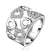 Plate Silver Heart Woman Rings Female  Quality Jewelry 2022 Trend Aesthetic Accessories  GaaBou