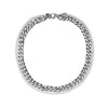 Plated Half 10mm miami cuban link chain and half 8mm pearls choker necklace for Men and Women in Stainless Steel
