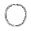 Plated Half 10mm miami cuban link chain and half 8mm pearls choker necklace for Men and Women in Stainless Steel
