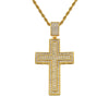 Pock Big Cross Necklace &amp; Pendant With Chain Gold Color Stainless Steel Cubic Zircon Men's Women Hip hop Jewelry For Gift