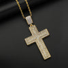 Pock Big Cross Necklace &amp; Pendant With Chain Gold Color Stainless Steel Cubic Zircon Men's Women Hip hop Jewelry For Gift