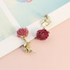 PolishedPlus 1Pair Natural Real Dried Flowers Purple Chrysanthem Bud For Art Craft Epoxy Resin Making Jewellery Earrings