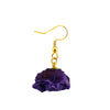 PolishedPlus 1Pair Natural Real Dried Flowers Purple Rose For Art Craft Epoxy Resin Making Jewellery Earrings
