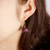 PolishedPlus 1Pair Natural Real Dried Flowers Purple Rose For Art Craft Epoxy Resin Making Jewellery Earrings