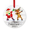 PolishedPlus 2pcs Customize Pattern Text DIY Ceramics Ornament 8cm Round Christmas Decorations Hanging Pendant Xmas Tree Deco