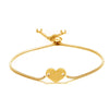 PolishedPlus Adjustable Heart Box Chain Heart Charms Bracelt for Women girl gift