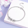 PolishedPlus Custom Family Names Bracelet Anklet Personalized Jewelry Stainless Steel Foot Chain Heart Charm For Women Mom Gift