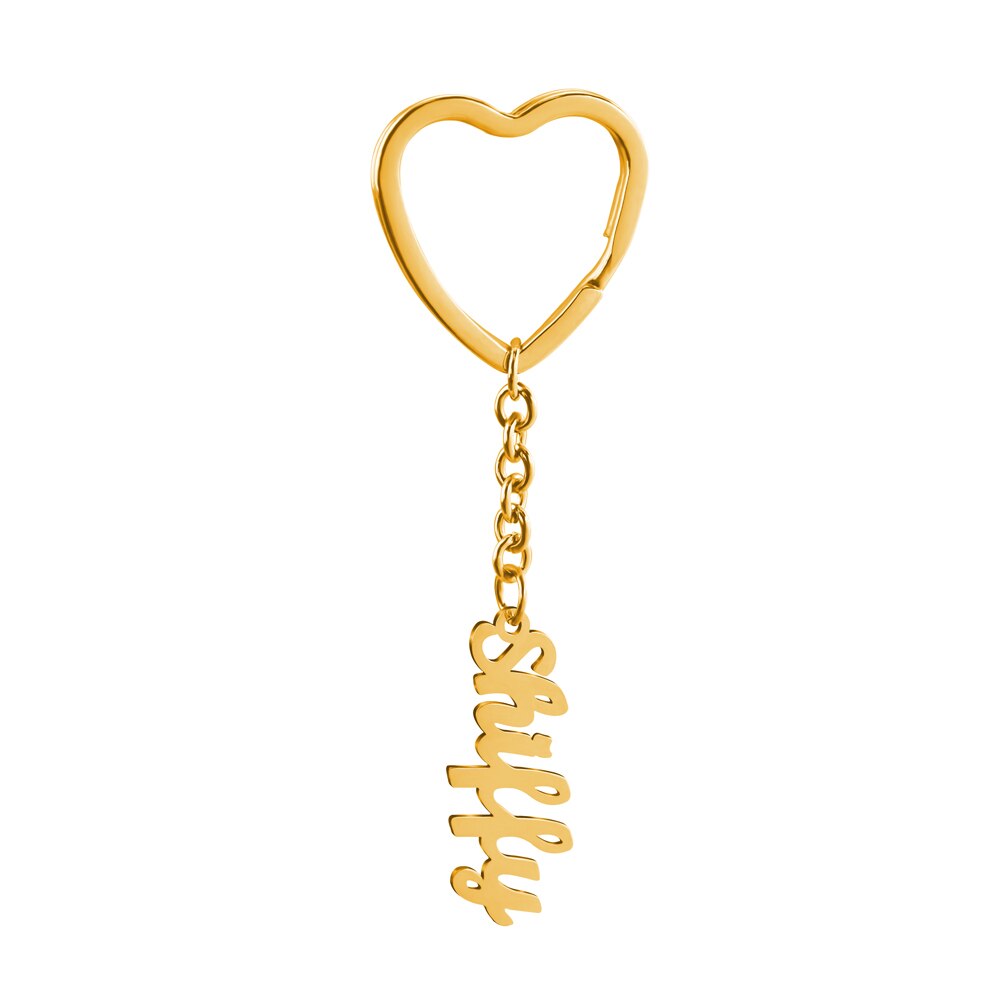 PolishedPlus Custom Name Keychain Stainless Steel Personalized Heart Keyring Minimalist Jewelry Accessories For Women Girls