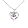 PolishedPlus Custom Necklace Family Friend Names Crystal Birthstone Heart Pendant Women Personalized Mother's Day Jewelry Gift