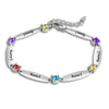 PolishedPlus Customize Family Names Bracelet Free Engraving Bangle With Birthstone Crystal Personalized Women Mom Jewelry Gift