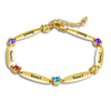 PolishedPlus Customize Family Names Bracelet Free Engraving Bangle With Birthstone Crystal Personalized Women Mom Jewelry Gift