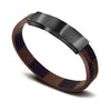 PolishedPlus Customized 2022 brown leather bracelet for men colour block metal bracelet personalized gift