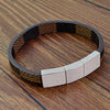 PolishedPlus Customized 2022 brown leather bracelet for men colour block metal bracelet personalized gift