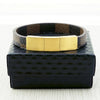 PolishedPlus Customized 2022 brown leather bracelet for men colour block metal bracelet personalized gift